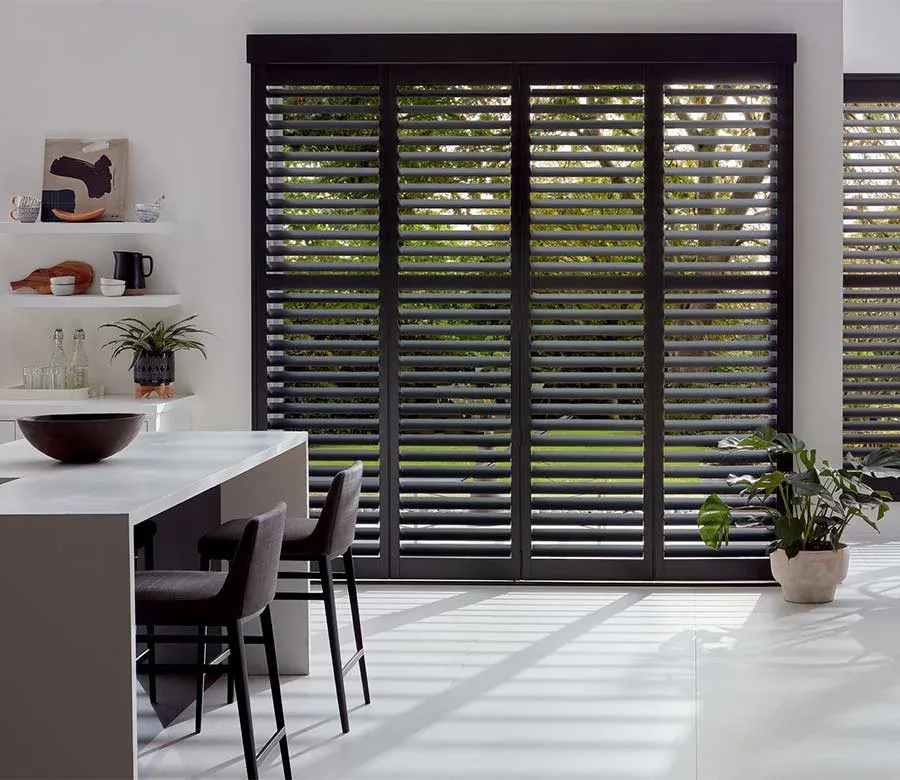 Dark Kitchen Shutters by Custom Fabric Creations in Historic Old Northeast, FL